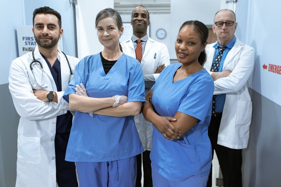 Nurse supporting a patient